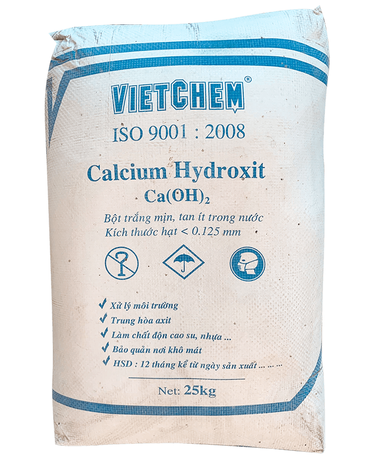 Ca(OH)2 - Calcium hydroxide (Vôi tôi), Việt Nam, 25kg/bao.