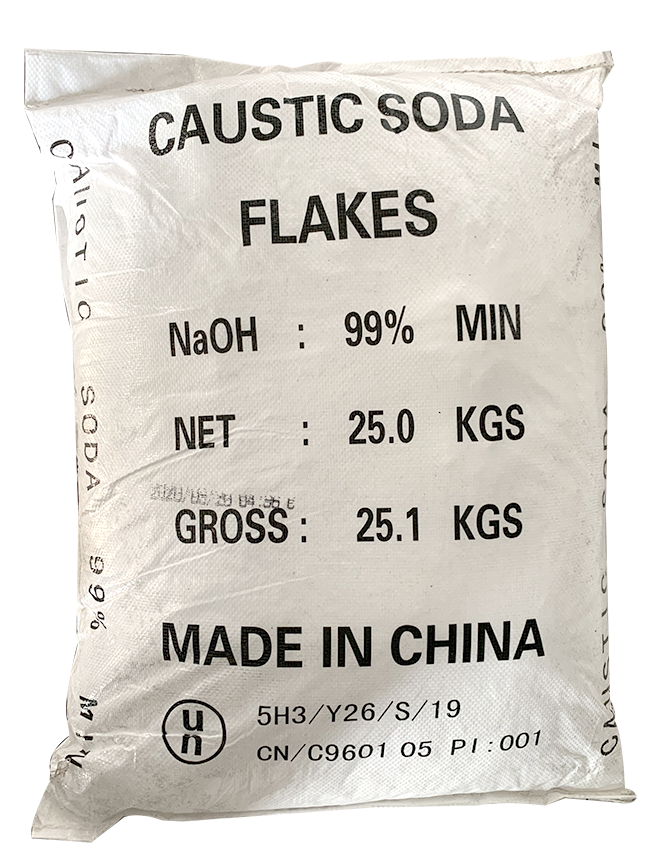 Hóa chất Xút Vảy NaOH 99%, Trung Quốc, 25kg/bao