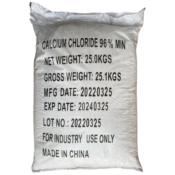 CaCl2 96% Min - Calcium Chloride, Trung Quốc, 25kg/bao