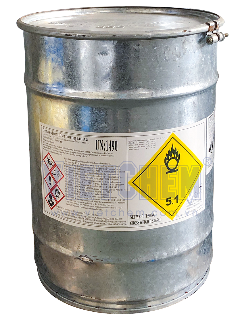 KMnO4 - Kali pemanganat (Thuốc tím), Trung Quốc, Ấn Độ, 50kg/thùng